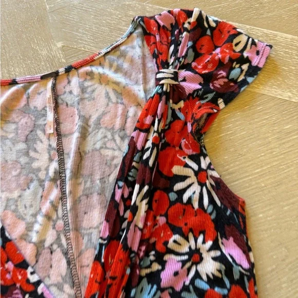 Free People Floral Dress - Red and Black - Picture 4 of 6